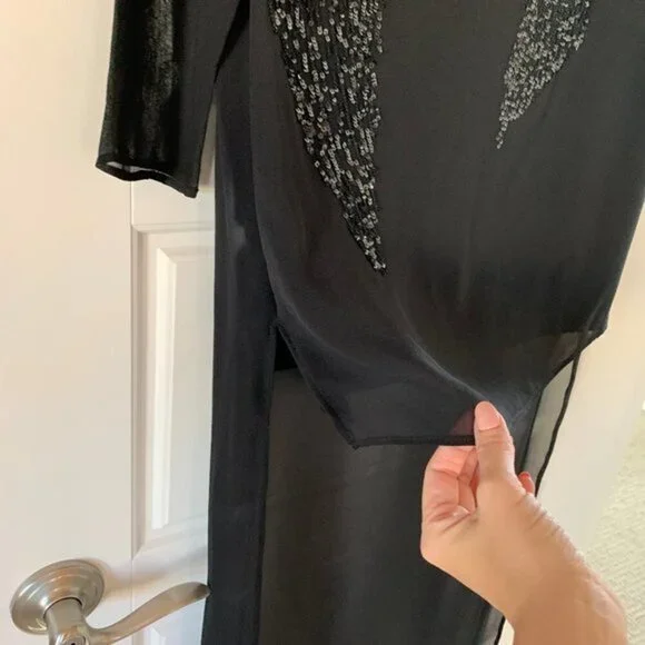 Halston Sequined Hi-Lo Dress NWT